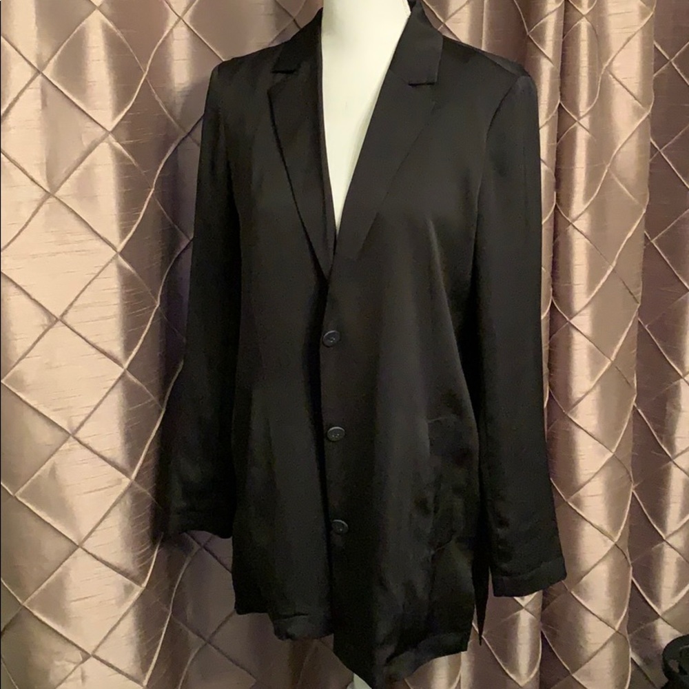 H Halston lightweight black blazer small